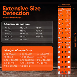 Universal Thread Identifier Tool - SAKER® Nut and Bolt Thread Checker