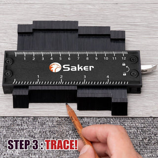 Saker® Contour Gauge Profile Tool With Lock (Black)