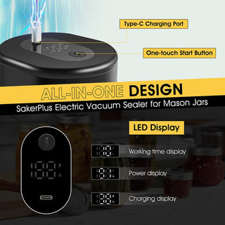 SAKER® Electric Vacuum Sealer For Mason Jars UK