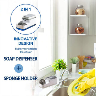 SAKER® Kitchen Dish Soap Dispenser with Sponge Holder