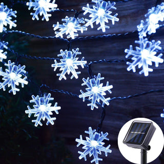 Solar Powered Christmas Snowflake String Lights