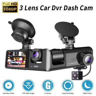 SAKER® 3 Lens Car DVR Dash Cam