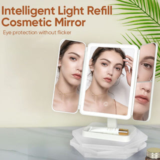 SAKER® Tri-Fold Lighted Vanity Mirror