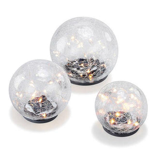 Solar LED Crackle Glass Ball Ground Lights