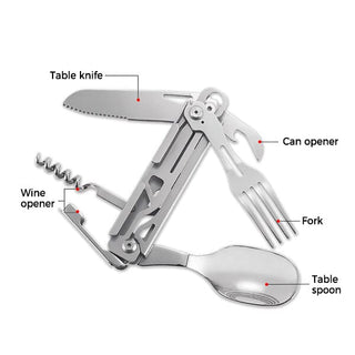 SAKER® 6-in-1 Camping Flatware Set