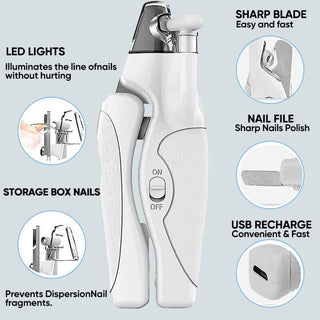 SAKER® Pet Nail Clipper with LED