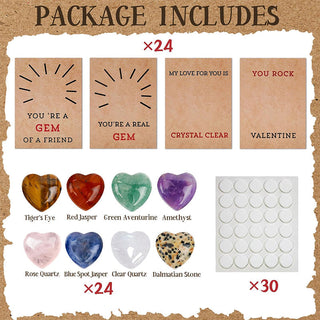 SAKER® 24 Pack Valentines Cards with Heart-Shape Crystals