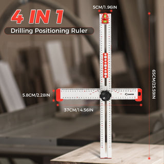 Saker 4 in 1 Drilling Positioning Ruler