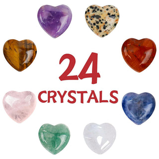 SAKER® 24 Pack Valentines Cards with Heart-Shape Crystals