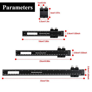 Saker Woodworking Multi-Function Marking Ruler Set