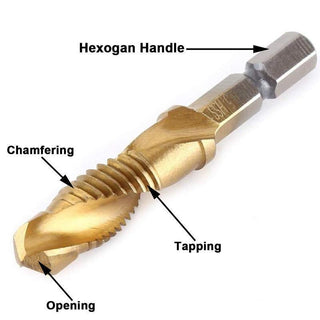 6 Pieces Metric Thread Tap Drill Bits Set