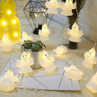 Saker Halloween Smiling Face Ghost String Lights