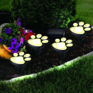 Solar-Powered Paw Print Lights Garden Lantern