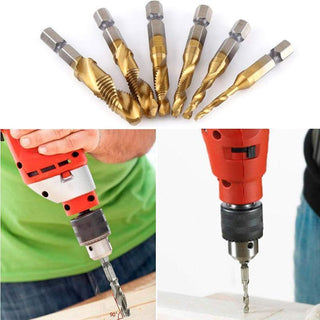 6 Pieces Metric Thread Tap Drill Bits Set