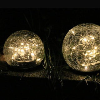 Solar LED Crackle Glass Ball Ground Lights