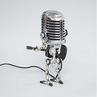 SAKER Vintage Metal Microphone Robot Desk Lamp