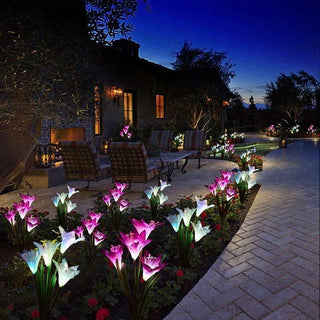 Solar Powered LED Flower Stake Set