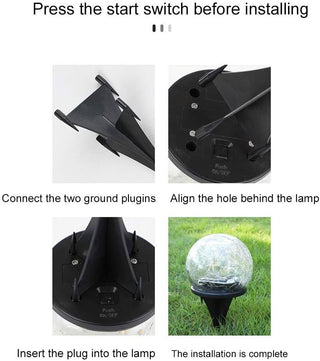 Solar LED Crackle Glass Ball Ground Lights