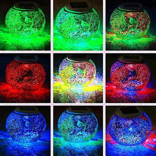 Solar Powered Glass Ball Led Garden Lights