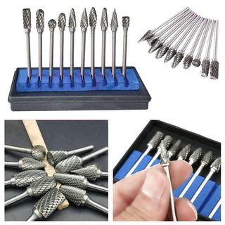 DOMOM 10pcs Tungsten Steel Grinding Head Set