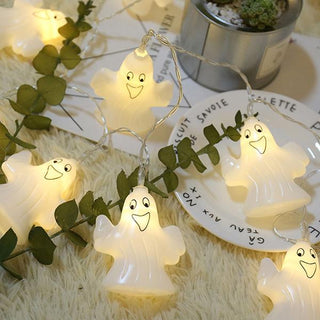 Saker Halloween Smiling Face Ghost String Lights