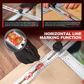 SAKER® 4 in 1 Drilling Positioning Ruler