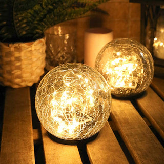 Solar LED Crackle Glass Ball Ground Lights