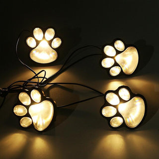 Solar-Powered Paw Print Lights Garden Lantern