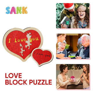 Sank Heart-Shaped Wooden Puzzle Charades Game