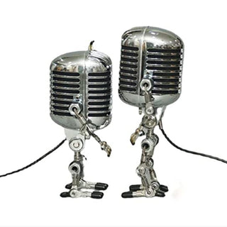 SAKER Vintage Metal Microphone Robot Desk Lamp