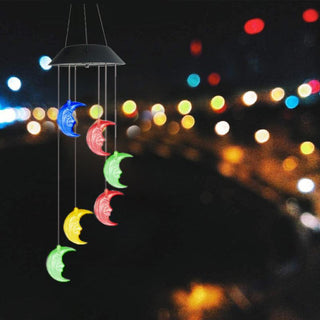 Solar Powered Moon Wind Chime Lights