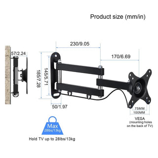 SAKER® Full Motion TV Wall Mount