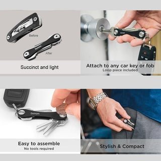 Domom Compact Key Holder and Keychain Organizer, 2 Packs