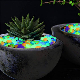 Dark Luminous Garden Pebbles,100PCS