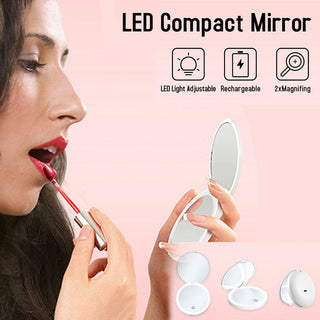 SAKER® LED Lighted Travel Makeup Mirror