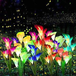 Multi-Color LED Solar Arum-lily Garden Lights