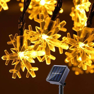 Solar Powered Christmas Snowflake String Lights