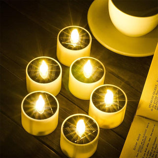 Solar Candles Outdoor Flameless Flickering light, 6PCS