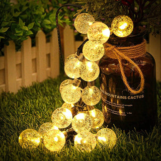 Solar-Powered Crystal Ball String Lights