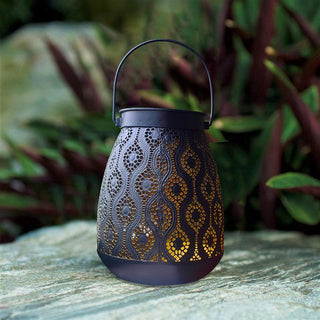 Solar-Powered Iron Moroccan Lamp