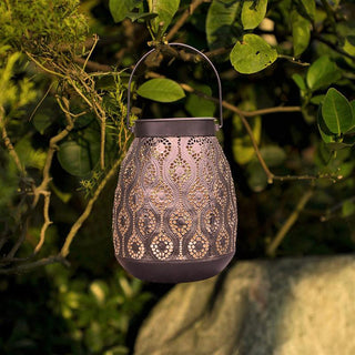 Solar-Powered Iron Moroccan Lamp