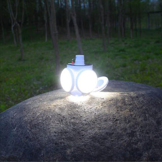 Solar Powered LED Folding Football Camping Lamp