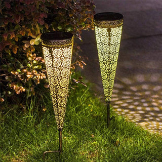 Solar Powered LED Garden Hollowed Light (2Pcs)