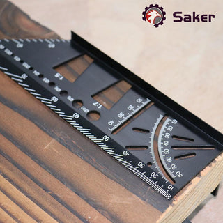 Saker® 3D Mitre 45 90 Degree Angle Measuring Ruler Marking Gauge Carpenter's Tool