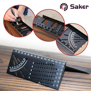 Saker® 3D Mitre 45 90 Degree Angle Measuring Ruler Marking Gauge Carpenter's Tool