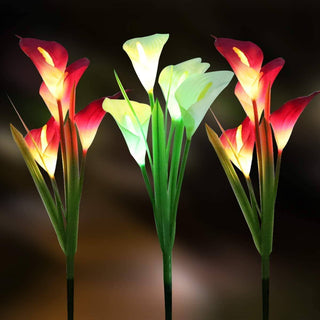 Multi-Color LED Solar Arum-lily Garden Lights