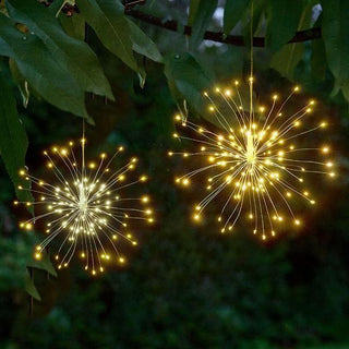 LED Copper Wire Starburst String Firework Lights, 120 brilliant LED lamp beads